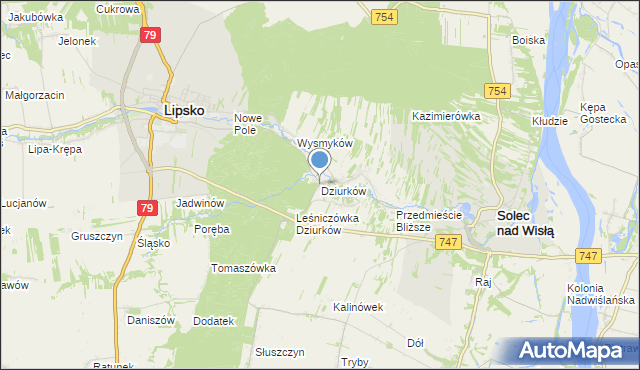 mapa Dziurków, Dziurków na mapie Targeo